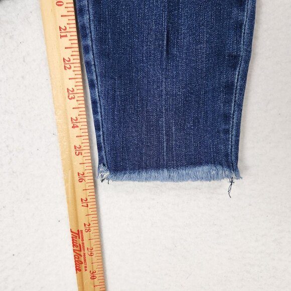 KanCan Jeans Womens 11 29 Blue Embroidered Bird Floral Raw Hem Stretch Denim - Picture 5 of 11